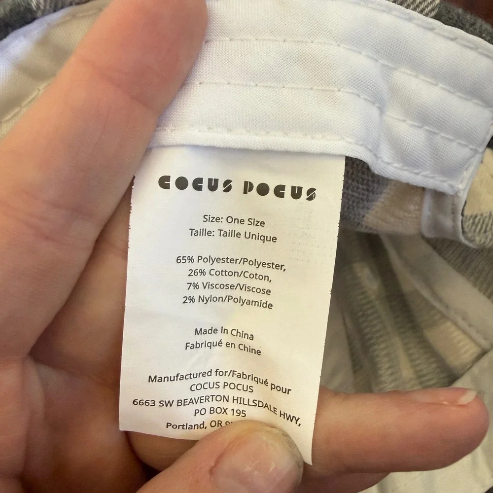 Cocus‎ Pocus Buffalo Plaid Baseball Cap Gray Ivory Dad Hat Adjustable One Size